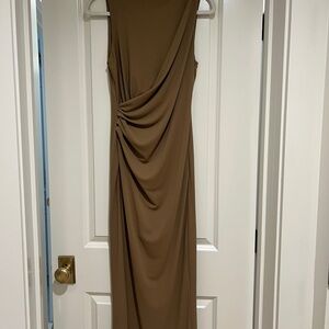 ZARA NWT Elegant Brown Sleeveless Dress